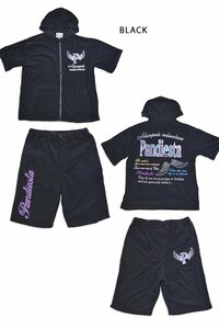 Pandiestaロゴアップリケ パーカーセットアップ◆PANDIESTA JAPAN ブラックXLサイズ 554561 パンディエスタジャパン 上下 ユニセックス