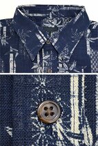 半袖レギュラーシャツ「掠竹」 ◆衣櫻 ネイビーXLサイズ SA-1610 和柄 和風 日本製 国産 総柄_画像4