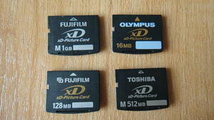 FUJIFILM メモリースティック ☆ xD-picture card 1GB/512MB/16MB/128MB 中古 ☆ 4枚セット