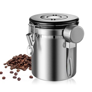 LDL370# コーヒー豆 容器 ステンレス鋼 気密 密閉型 スプーン 保存 小麦粉 シュガー ホルダー 缶 収納 瓶 キッチン用品