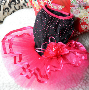 LDL1833# для домашних животных платье собака для rose цветок марля chuchu платье юбка . собака кошка Princess One-piece девочка розовый оборка 