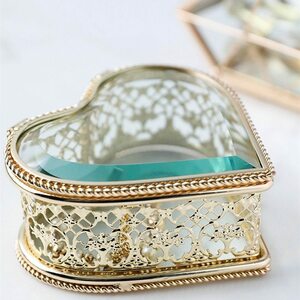 LDL546#ハート型ジュエリーボックス 小物入れ 収納 宝石 結婚指輪 ヨーロピアン アンティーク リングホルダー