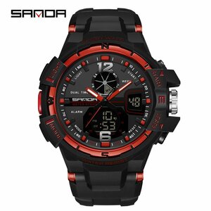 LDL177# red red dual display Divers watch SANDA Luxury sport outdoor millimeter tali