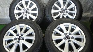 225/65R17 ダンロップ WINTERMAXX SJ8 スタッドレスタイヤ 17×7J PCD114.3 ＋50 4本SET マツダ CX-5 純正アルミホイール