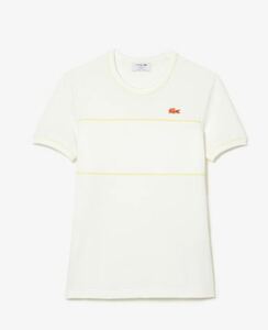 ラコステ LACOSTE メイド・イン・フランス 鹿の子地Tシャツ ４０ ホワイト系 新品タグ有り