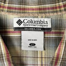 古着 00s Columbia シャツ 半袖 オンブレチェック グリーン XL_画像5