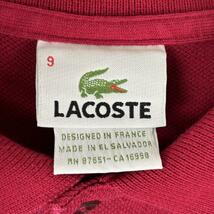 90s LACOSTE フランス ポロシャツ レッド 大きい サイズ9 3XL_画像5