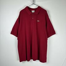 90s LACOSTE フランス ポロシャツ レッド 大きい サイズ9 3XL_画像1