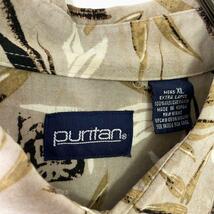 90s 古着 puritan シャツ 半袖 和柄 総柄 漢字 竹 レーヨン XL_画像5