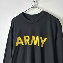 古着 米軍実物 ARMY APFU Tシャツ ロンT トレーニングシャツ 黒 L_画像2