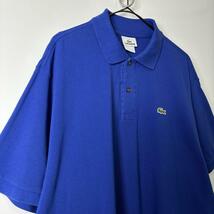 美品 古着 90s LACOSTE フランス ポロシャツ ブルー 7 2XL_画像4