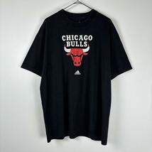 古着 adidas Tシャツ NBA シカゴブルズ BULLS ブラック L_画像1