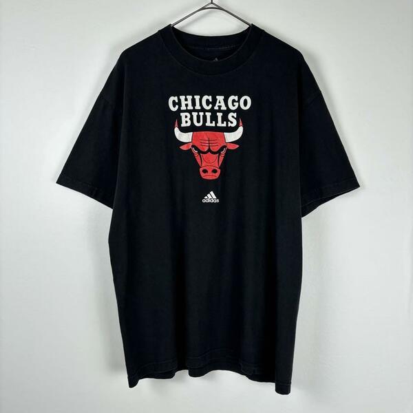 古着 adidas Tシャツ NBA シカゴブルズ BULLS ブラック L