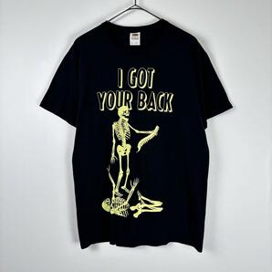 00s USA古着 Tシャツ ギャグ 面白 骸骨 スカル ことわざ ブラック M