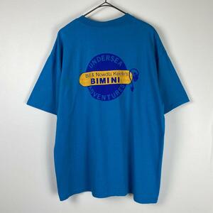 古着 90s USA製 Tシャツ 企業系 BIMINI 酸素ボンベ ブルー XL