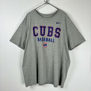 古着 NIKE ナイキ Tシャツ MLB CUBS シカゴカブス グレー 2XL