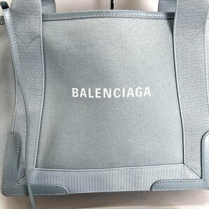 BALENCIAGA バレンシアガ ネイビー カバスS ハンドバック 3399232 キャンバス スレ 色褪せ[328032の画像2