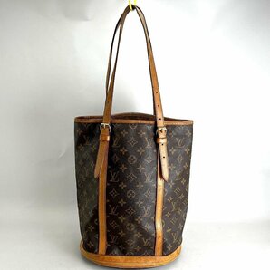 ジャンク LOUIS VUITTON ルイ・ヴィトン モノグラム バケット GM M42236 内装ベタ・剥がれ[224841の画像2