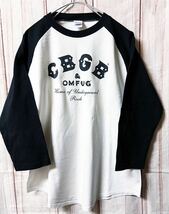 CBGB 七分袖Tシャツ☆ホワイトxブラック☆Lサイズ ☆希少☆ロックTシャツ_画像1