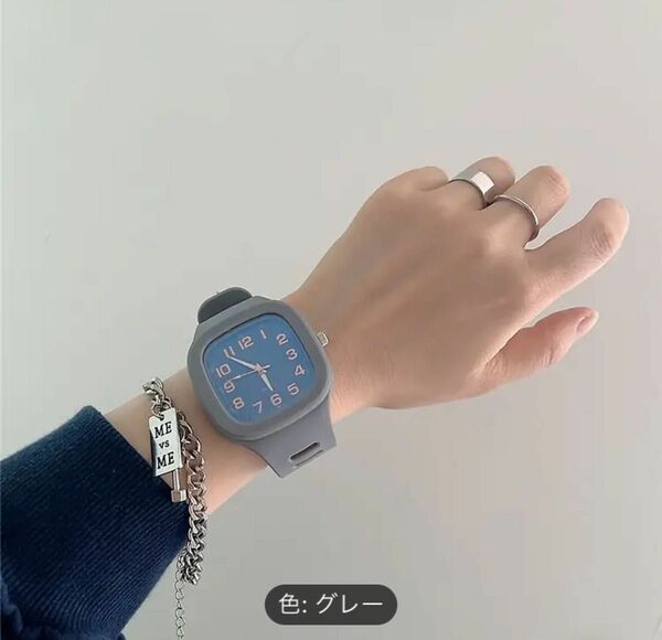 新品・未使用　腕時計　ファッション時計　グレー　可愛い