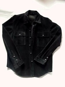 エーアンドジー A&G スエード レザー シャツ ジャケット 革 フレアニー SVシルバー925黒色ブラック