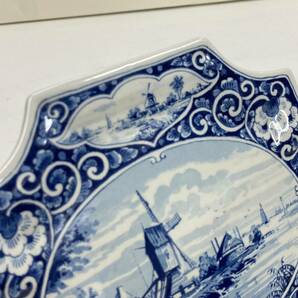 T26 美品 デルフト 陶器 デルフトブルー ロイヤルデルフト Delfts Blauw Bord - Royal Delft sinds 1661 焼物 オランダ デルフト焼きの画像10