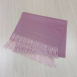 331 美品 カシミヤ ストール ショール CASHIMERE 羽織り ファッション小物 ピンク 無地 46.5cm×142cm