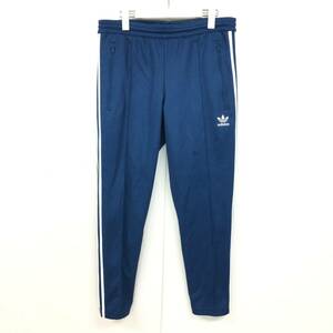 77 adidas Originals アディダス ベッケンバウアー トラックパンツ ボトムス ジャージ トレフォイル ライン メンズ M ブルー系 中古