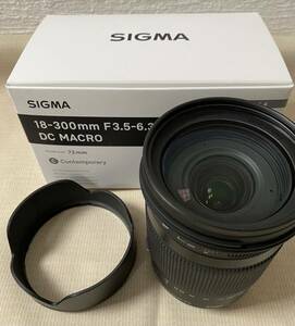 SIGMA シグマ 18-300mm F3.5-6.3 DC MACRO 【zoomレンズ】 【美品】 【レンズフード付き】　キヤノンEFマウント