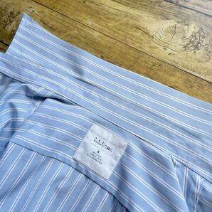 ［美品］LLBean エルエルビーン ポプリンコットン ボタンダウンシャツ ブルーストライプ Mサイズの画像8