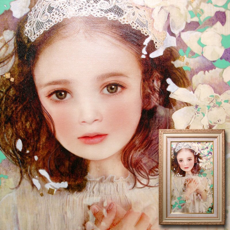 Keio ◆ ¡Hermosa pintura de niña de habilidad trascendental! [Miharu Yokota] Pintura al óleo manuscrita Rose no Ori No. 8, resina alquídica, etc. Obra 2018 Recién enmarcada, cuadro, pintura al óleo, retrato