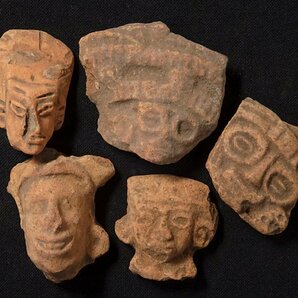 慶應◆アンデス文明の遺産 発掘出土した残欠土器などまとめて 合計5点 プリミティブアート副葬品土偶神像⑦の画像1