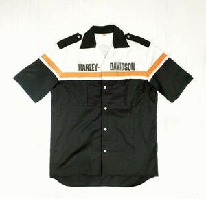 ハーレーダビットソン ワークシャツ　HARLEY-DAVIDSON 半袖シャツ　ハーレー　L