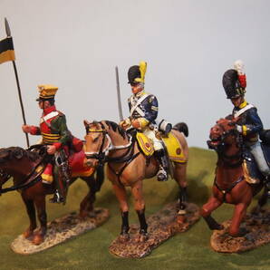 1/32 DEL PRADO製 金属フィギュア ナポレオン戦争時代 イギリス軍側 オーストリア・イギリス騎馬兵 3体 セット 1   54mm の画像2
