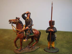 1/32 DEL PRADO made metal figure Napoleon war era England army side kosak.* middle . era . horse .2 body set 13 54mm