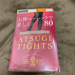 アツギ ATSUGI TIGHTS 上質ベーシックで美しく。 80デニール タイツ 2足組 L-LL 