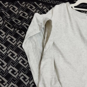 美品 antiqua サイドタックデザイン フレンチリーブＴシャツ 綿100％ 半袖 Tシャツ 杢グレー fleeの画像6