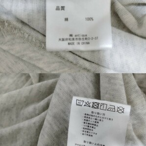 美品 antiqua サイドタックフレンチリーブＴシャツ 綿100％ 杢グレー flee 半袖 Tシャツの画像8