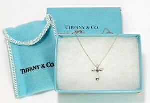 ●TIFFANY&Co. ティファニー●エルサペレッティ スモールクロス ネックレス SV 925●2.6g 46cm シルバー