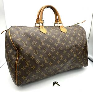 AY0874■LOUIS VUITTON ルイヴィトン モノグラム スピーディ 40 ハンドバッグ MB0912 ボストンバッグ カデナ 鍵 ブラウン 