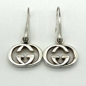 KY0078■GUCCI グッチ GG ロゴ ピアス SILVER シルバー SV 925 Ag スウィング レディース アクセサリー ※変色ありの画像3