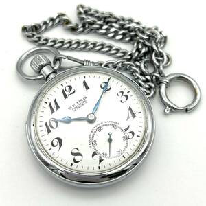 HY1504#[ работа ]SEIKO Seiko PRECISION Precision карманные часы smoseko механический завод белый циферблат серебряный карман часы 