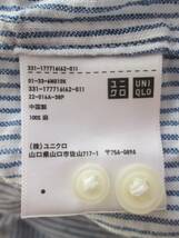 *　ユニクロ　UNIQLO　バンドカラー　麻シャツ　長袖　メンズ=M　リネン100%　ストライプ　カジュアルシャツ　【 郵便定形外 利用可能 】_画像7