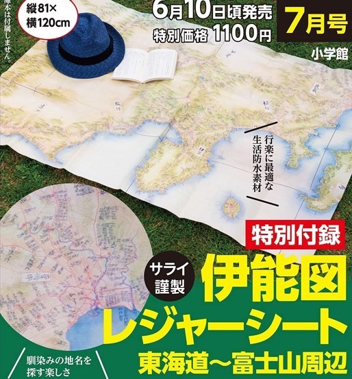 送料無料★即決★サライ 2021年7月号付録 伊能図 レジャーシート ～東海道・富士山周辺～ 新品未開封品★匿名配送