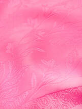 nr037-d ◆京染め・ピンク・ 裂取り古典・182 cm ◆正絹はぎれ_画像6