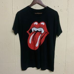 THE ROLLING STONESザローリングストーンズ半袖バンドTシャツロックTシャツメンズLブラック黒デッドストック古着 