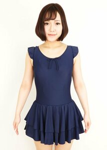 * made in Japan original * stock limit *[wbb-4499s Beth be material W skirt type shoulder frill Leotard dark blue /3L] elasticity Fit fechi cosplay 