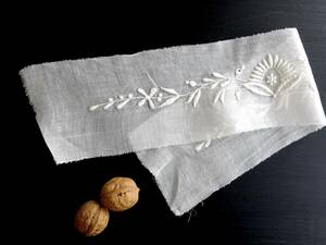19世紀-20世紀 フランス レース 刺繍 クロッシェ ニードル タティング リバー 綿レース スカラップ トリム チュール 古布 