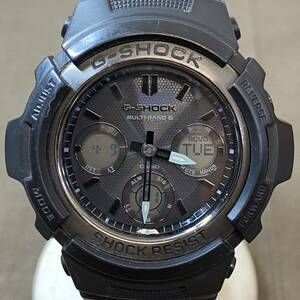 ●【MH-6889】中古品 CASIO G-SHOCK AWG-M100SBB-1AJF メンズ 腕時計 タフソーラー 耐衝撃性 アナデジ 現状稼働品【レターパックプラス可】