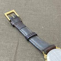 ●【MH-6844】中古品 Christian Dior クリスチャンディオール 48.122.3 レディース 腕時計 クオーツ デイト 純正レザーベルト 稼働品_画像7